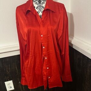 BiBi Red Satin Blouse
